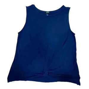 A.N.A. Women's Navy Scoop Neck Twist Front Tank SIZE-LARGE